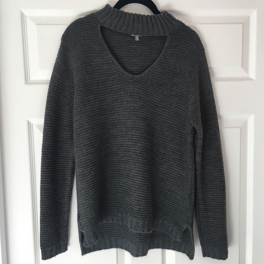 Grey Sweater with Cutout